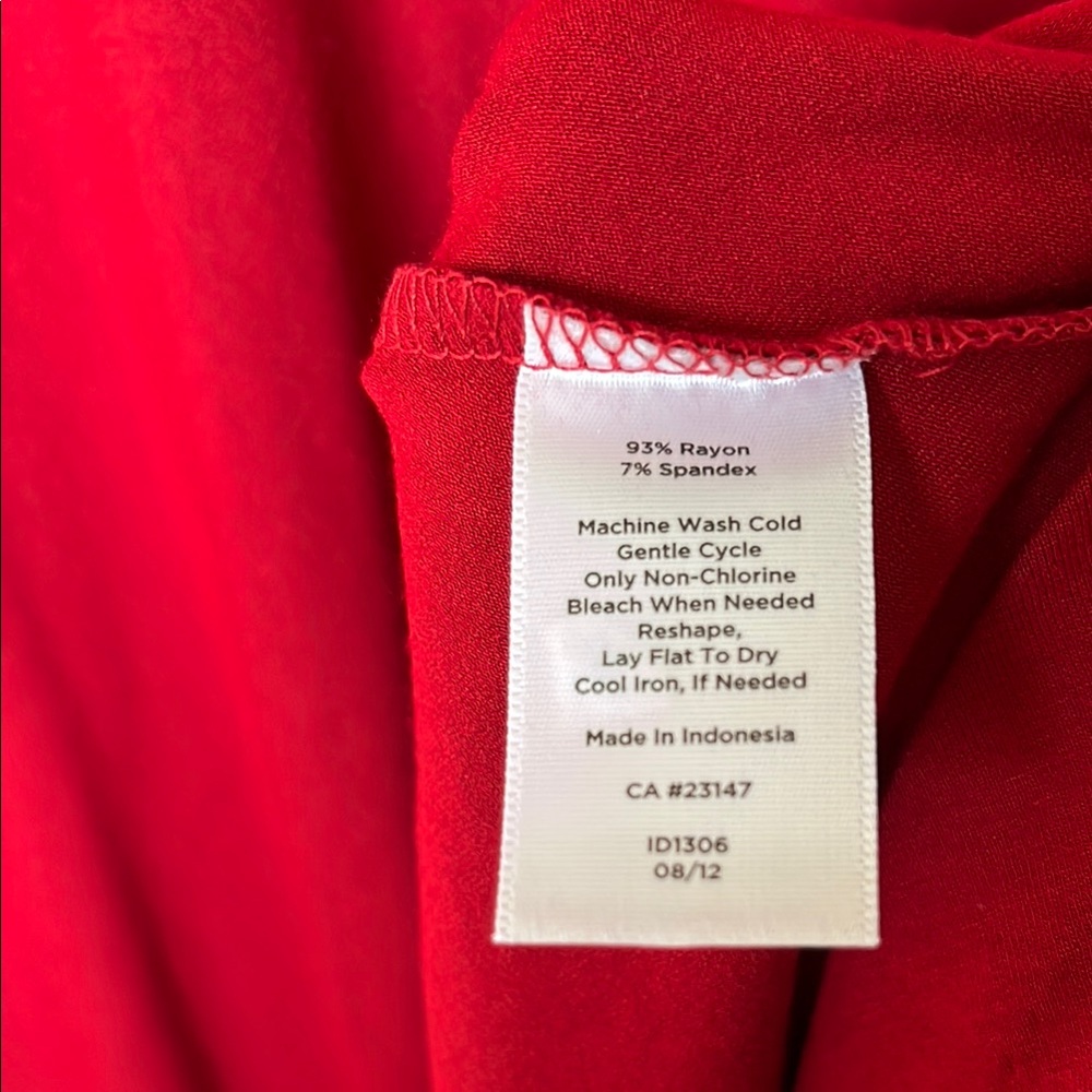 Talbots Red Sheath Dress with Plunge Neckline - Picture 5 of 5